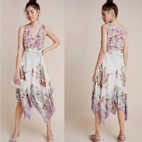 Anthropologie Dresses & Skirts - RARE! Anthropologie Analise midi length fairy hem birds of paradise dress, 4